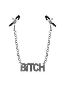 Затискачі для сосків Bitch, Feral Feelings - Nipple clamps Bitch, срібло/чорний SO3791 фото