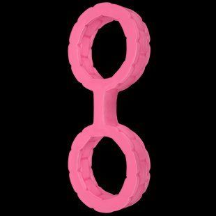 Наручники з силікону Doc Johnson The Cuffs Large - Pink, добре тягнуться, для рук і для ніг SO1968 фото