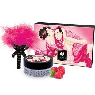 Смачна пудра для оральних пестощів Shunga Body Powder Raspberry feeling, 75 г, аромат малини SX0588 фото
