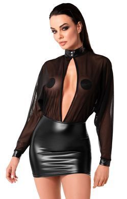 Сукня Noir Handmade F348 Powerwetlook and tulle dress - 3XL SX2094 фото