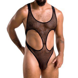 Чоловіче сітчасте боді Passion 040 LEON L/XL Black, сітка, резинки SO7591 фото