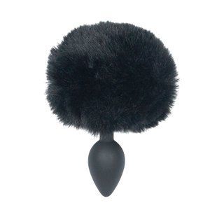 Анальна пробка з хвостом Punishment - Bunny Tail Silicone Anal Plug - Black SX2235 фото