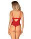 Боді з доступом Obsessive Ingridia crotchless teddy M/L, червоне, відкриті груди SO9026 фото 2