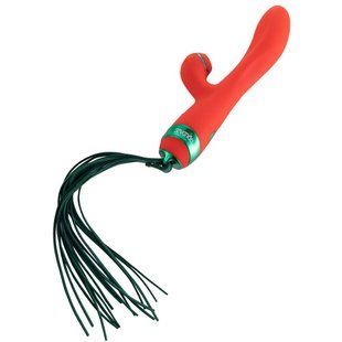 Вібратор-кролик з флогером LOCKINK SEVANDA Whip Vibrating Massage Wand - Red & Green SX0903 фото
