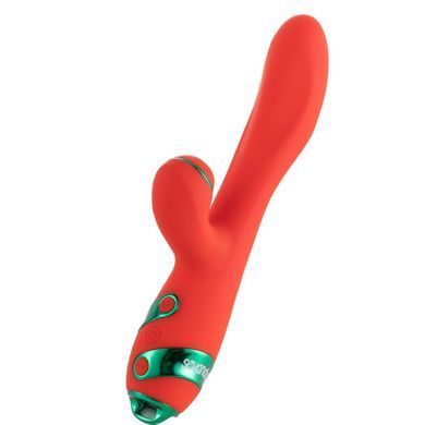 Вібратор-кролик з флогером LOCKINK SEVANDA Whip Vibrating Massage Wand - Red & Green SX0903 фото