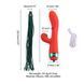 Вібратор-кролик з флогером LOCKINK SEVANDA Whip Vibrating Massage Wand - Red & Green SX0903 фото 8