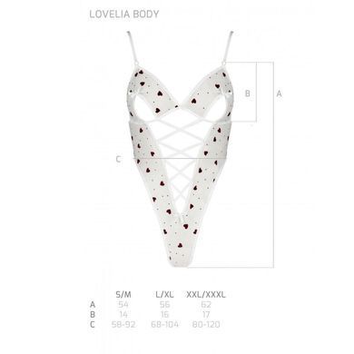 Еротичний боді з малюнком Passion LOVELIA BODY S/M, white SO4757 фото