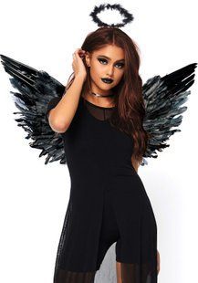 (SALE) Крила чорного ангела Leg Avenue Angel Accessory Kit Black, крила, німб SO8594 фото