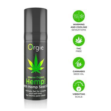 Збуджувальний гель для пар Orgie Hemp! Intense Orgasm, 15 мл, тепло-холод, ефект сильної вібрації SX1503 фото