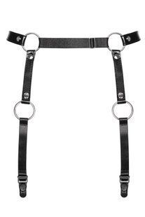 Гартери Obsessive A741 garter belt black O/S, штучна шкіра SO7854 фото
