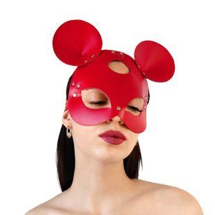 Шкіряна маска мишки Art of Sex - Mouse Mask, колір Червоний SO9650 фото