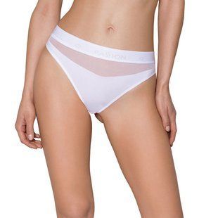 Трусики з прозорою вставкою Passion PS006 PANTIES S, white SO4237 фото