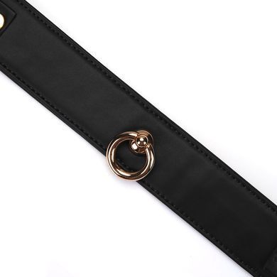 Нашийник з повідцем Liebe Seele Black Organosilicon Collar with Leash, екошкіра SO9484 фото