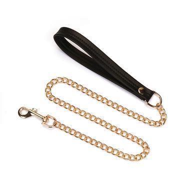 Нашийник з повідцем Liebe Seele Black Organosilicon Collar with Leash, екошкіра SO9484 фото