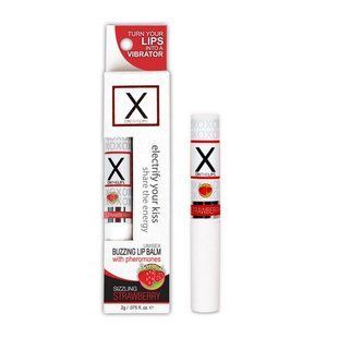 Стимулювальний бальзам для губ унісекс Sensuva &ndash; X on the Lips Strawberry з феромонами, полуниця SO4461 фото