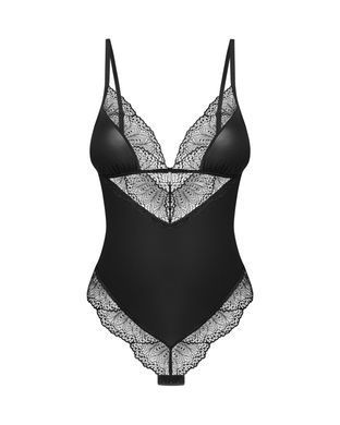 Тедді Obsessive Lobellis teddy, XL/2XL, чорне, ліф з м&rsquo;якою чашкою, відкрита спина, низ-стрінги SX1016 фото