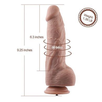 Гнучкий фалоімітатор для секс-машин Hismith 9.25&Prime; Silicone Dildo, система KlicLok SO6207 фото