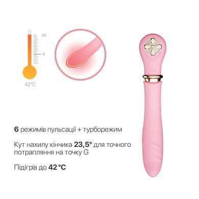 Пульсатор із підігрівом Zalo Sweet Magic - Desire Fairy Pink, турбо режим SO6678 фото
