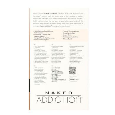 Фалоімітатор-пульсатор Naked Addiction 6.5&Prime; Thrusting Dong With Remote, рухи вперед-назад, пульт ДК SO7756 фото