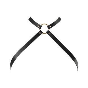 Портупея з екошкіри Bijoux Indiscrets MAZE &mdash; Cross Chest Harness Black SO6635 фото