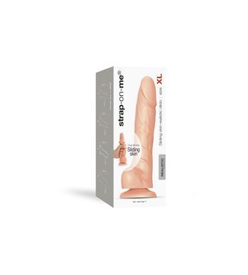 Реалістичний фалоімітатор Strap-On-Me Sliding Skin Realistic Dildo Vanille XL, ефект рухливої шкіри SO6262 фото