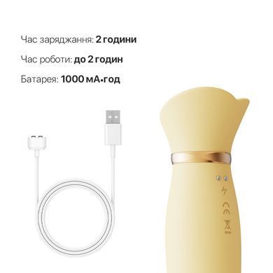Пульсатор-вібратор із вакуумною стимуляцією клітора Zalo - ROSE Thruster Lemon Yellow SO6683 фото