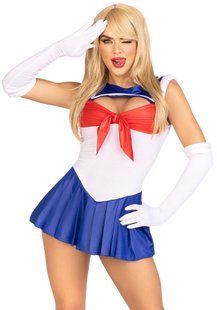 Еротичний костюм Сейлор Мун Leg Avenue Sexy Sailor M, сукня, рукавички, бант SO9197 фото