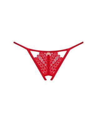 Трусики з доступом Obsessive Ingridia crotchless thong XS/S, червоні SO9043 фото