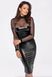 Сукня Noir Handmade F310 Sublime, XXL, black, міді, мокрий ефект, верх &mdash; сітка, довгий рукав SX0301 фото 1