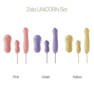 Набір 3в1 Zalo &ndash; UNICORN Set Pink, віброяйце, пульсатор, вакуумний стимулятор SO6687 фото