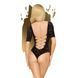 Боді Penthouse Salute Me XL Black, імітація шнурівки на спині та декольте, геометричне плетіння SO6438 фото 2