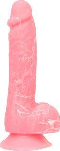 Фалоімітатор, що світиться у темряві, ADDICTION - BRANDON - 7.5 "- PINK G.I.D. / W PB, 19 см, силіко SO4530 фото