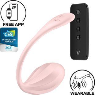 Смарт-віброяйце Satisfyer Ribbed Petal Connect App Rose, керування зі смартфона, пульт ДК SX1222 фото