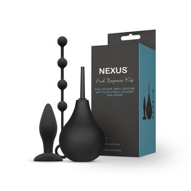 Набір новачка для анальної стимуляції Nexus ANAL BEGINNER KIT, спринцівка, анальне намисто і пробка SO6641 фото