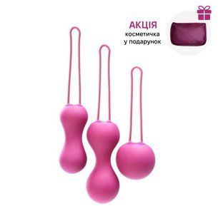 Набір вагінальних кульок Je Joue - Ami Fuchsia, діаметр 3,8-3,3-2,7см, вага 54-71-100гр + подарунок косметичка SO3044 фото