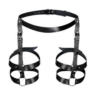 Шкіряні гартери Art of Sex - Melani Leather garters, Чорні XS-M SO8300 фото