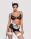 Еротичний костюм покоївки Obsessive Maidme set 5pcs S/M, бюстгальтер, пояс з фартухом, панчохи, стрі SO7290 фото 1
