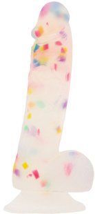 Фалоімітатор з конфетті ADDICTION - PARTY MARTY 7.5&Prime; - FROST & CONFETTI, 19 см, силікон SO4532 фото