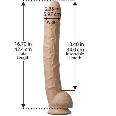 Фалоімітатор Doc Johnson Dick Rambone Cock White, діаметр 6 см, довжина 42 см, ПВХ SO1546 фото