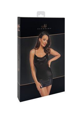 Сукня Noir Handmade F307 Mirage, 3XL, black, міні, під латекс, відкрита спина, декор зі стразів SX0284 фото