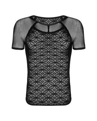 Чоловіча напівпрозора футболка з орнаментом Obsessive T102 T-shirt S/M/L, чорна SO7310 фото
