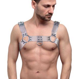 Чоловіча портупея на груди Feral Feelings - Bulldog Harness Trasparent SO9305 фото