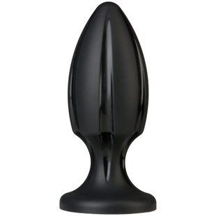 Анальний плаг із каналами для змащення Doc Johnson Platinum Premium Silicone &mdash; The Rocket &mdash; Black SO4916 фото