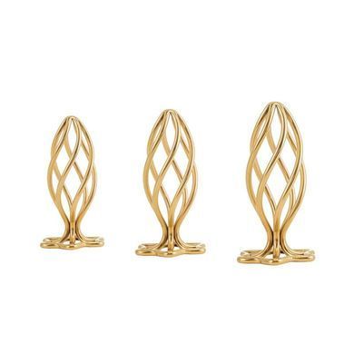 Анальна пробка LOCKINK SEVANDA Hollow Spiral Golden Metal Anal Plug - S size SX0882 фото