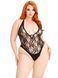 Тедді Leg Avenue Floral lace deep-V teddy, 1X/2X, чорне, мереживне, відкрита спина, високі трусики SX1084 фото 1