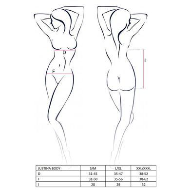 Боді монокіні з відкритими грудьми Passion JUSTINA BODY S/M, black EL15402 фото