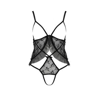 Боді монокіні з відкритими грудьми Passion JUSTINA BODY S/M, black EL15402 фото