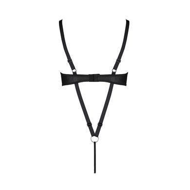Боді з екошкіри Passion CELINE BODY L/XL, black, з доступом, відкритий SO6403 фото