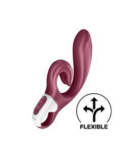 Вібратор-кролик Satisfyer Love Me Red, гнучкий, відросток з потрійним кінчиком SO7778 фото