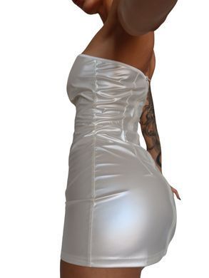 Мінісукня D&A, L, white, nylon-lycra відкриті плечі з блискавкою на всю довжину SX1242 фото